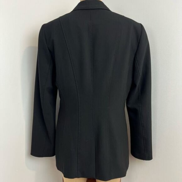 Vintage Taifun Collection Women’s US 10 Black Classic 2 Button Suit Jacket Blaze - Picture 6 of 15